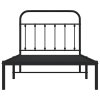 Kovový rám postele s čelem černý 100 x 190 cm 352572