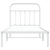 Kovový rám postele s čelem bílý 90 x 200 cm 352620