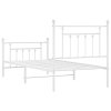 Kovový rám postele s hlavovým a nožním čelem bílý 90 x 200 cm 353597