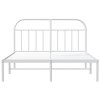 Kovový rám postele s čelem bílý 140 x 200 cm 353685