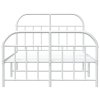 Kovový rám postele s hlavovým a nožním čelem bílý 120 x 200 cm 353700