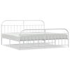Kovový rám postele s hlavovým a nožním čelem bílý 200 x 200 cm 353709