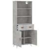 Skříň highboard betonově šedá 69,5x34x180 cm kompozitní dřevo 3200493