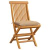 Zahradní židle s béžovými poduškami 6 ks masivní teak 3065608