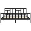 Rám postele s čelem černý 200 x 200 cm masivní dřevo 3193165