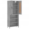 Skříň highboard betonově šedá 69,5x34x180 cm kompozitní dřevo 3200085