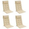 Podušky na židli s vysokým opěradlem 4 ks béžové látka oxford 361884