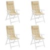 Podušky na židli s vysokým opěradlem 4 ks béžové látka oxford 361884