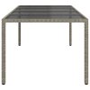 Zahradní stůl šedý 250 x 100 x 75 cm tvrzené sklo a polyratan 316727