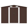 Zahradní domek 257 x 298 x 178 cm kovový hnědý 143343