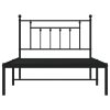 Kovový rám postele s čelem černý 107 x 203 cm 353533