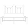 Kovový rám postele s čelem bílý 120 x 200 cm 353584