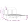 Kovový rám postele s čelem černý 140 x 190 cm 353635