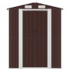 Zahradní kůlna tmavě hnědá 192 x 191 x 223 cm pozinkovaná ocel 3147460