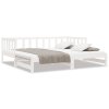 Výsuvná postel bílá 2x (90 x 200) cm masivní borovice 833094