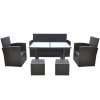 6dílný zahradní jídelní set s poduškami polyratan hnědý 42644