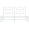 Kovový rám postele s čelem bílý 183 x 213 cm 353493