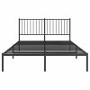 Kovový rám postele s čelem černý 140 x 200 cm 350865