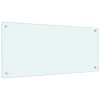 Kuchyňský panel bílý 90 x 40 cm tvrzené sklo 249457
