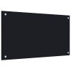 Kuchyňský panel černý 70 x 40 cm tvrzené sklo 249481
