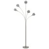 Stojací lampa 200 cm 5 x E14 stříbrná 282417