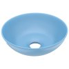 Koupelnové umyvadlo keramické světle modré kulaté 146978
