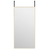Zrcadlo na dveře zlaté 40 x 80 cm sklo a hliník 327416