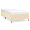 Rám postele bez matrací krémově 90x190 cm textil 347130