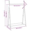 Stojan na oblečení 100 x 45 x 150 cm masivní borové dřevo 824983