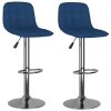 Barové židle 2 ks modré textil 333949