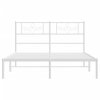 Kovový rám postele s čelem bílý 140 x 200 cm 355317