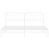 Kovový rám postele s čelem bílý 193 x 203 cm 373942