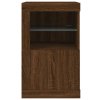 Odkládací skříňka s LED osvětlením hnědý dub kompozitní dřevo 836642