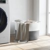 Koš na prádlo šedý a bílý Ø 55 x 36 cm bavlna 358469