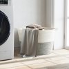 Koš na prádlo šedý a bílý Ø 60 x 36 cm bavlna 358474