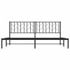 Kovový rám postele s čelem černý 193 x 203 cm 374443
