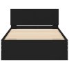 Rám postele s čelem černý 100 x 200 cm kompozitní dřevo 838618