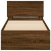 Postel bez matrace s čelem hnědý dub 90 x 200 cm 838630