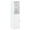 Highboard se skleněnými dvířky bílý 35 x 37 x 142 cm 836441