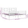 Rám postele s čelem bílý 200 x 200 cm masivní dřevo 3194462