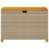 Zahradní úložný box béžový 110 x 55 x 63 cm polyratan akácie 366287