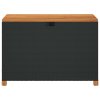 Zahradní úložný box černý 110x55x63 cm polyratan akáciové dřevo 366285