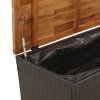 Zahradní úložný box černý 110x55x63 cm polyratan akáciové dřevo 366285