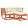 3dílná zahradní sedací souprava podušky voskově hnědá borovice 3216992