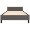 Rám postele s čelem šedý 100x200 cm umělá kůže 3125498