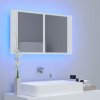 LED koupelnová skříňka se zrcadlem bílá 80 x 12 x 45 cm akryl 804964