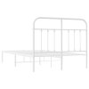 Kovový rám postele s čelem bílý 120 x 200 cm 352625