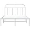 Kovový rám postele s čelem bílý 120 x 200 cm 353682