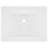 Luxusní umyvadlo otvor na baterii matné bílé 60x46 cm keramika 147020