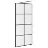 Zástěna do průchozí sprchy čiré ESG sklo 90 x 195 cm černá 151034